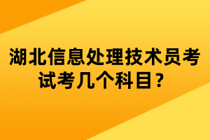 湖北信息處理技術(shù)員考試考幾個(gè)科目？