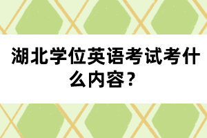 湖北學位英語考試考什么內(nèi)容？