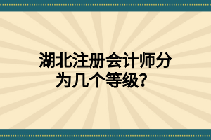 湖北注冊(cè)會(huì)計(jì)師分為幾個(gè)等級(jí)？