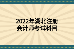 2022年湖北注冊會計師考試科目