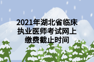 2021年湖北省臨床執(zhí)業(yè)醫(yī)師考試網(wǎng)上繳費截止時間