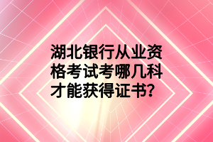 湖北銀行從業(yè)資格考試考哪幾科才能獲得證書？