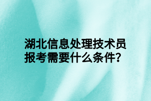 湖北信息處理技術(shù)員報(bào)考需要什么條件？