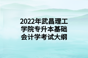 2022年武昌理工學(xué)院專升本基礎(chǔ)會(huì)計(jì)學(xué)考試大綱