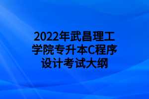 2022年武昌理工學(xué)院專(zhuān)升本C程序設(shè)計(jì)考試大綱