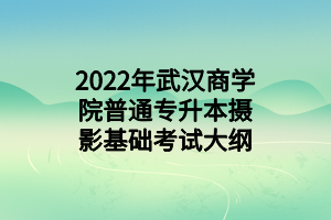 2022年武漢商學(xué)院專升本退役士兵綜合考查考試大綱