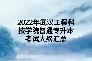 2022年武漢工程科技學(xué)院普通專升本考試大綱匯總 (1)