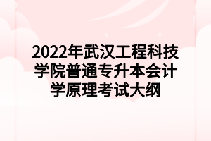 2022年武漢工程科技學(xué)院普通專升本會計學(xué)原理考試大綱