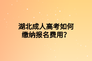 湖北成人高考如何繳納報(bào)名費(fèi)用？