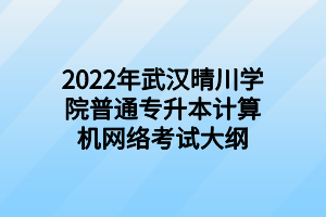 2022年武漢晴川學(xué)院普通專(zhuān)升本計(jì)算機(jī)網(wǎng)絡(luò)考試大綱