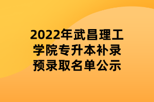 2022年武昌理工學(xué)院專(zhuān)升本補(bǔ)錄預(yù)錄取名單公示 (1)